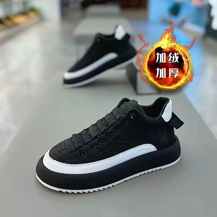 Модные мужские кроссовки повседневные мужские зимние плюшевые кроссовки модные кроссовки из микрофибры на плоской платформе мужские