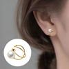 1 пара клипс-серёг для женщин, простые круглые серьги с искусственным жемчугом, клипсы для ушей без прокола для свиданий, банкета, танцев