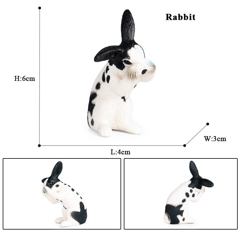 Oenux Lovely Farm Rabbit Bunny Model Action Figure Figurine Wild Desert Cottontail Hare Cute PVC Decoration Education Kid Toy