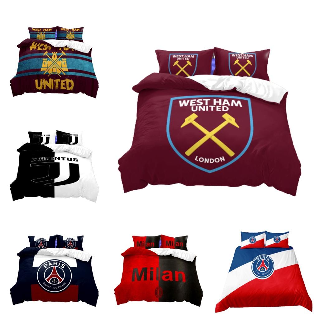 Роскошный Постельный Комплект Футбольного Клуба с Цифровой Печатью Лига Чемпионов Подходит для Кроватей 1,0 м 1,35 м 1,5 м 1,8 м