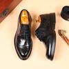 Golden Sapling High Quality Brogues Business Shoes Men Retro Korean Style Leather Oxfords Thick Soles Man Party Dress Shoe Male
