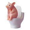 Миниатюрная статуэтка свиньи Свинья, сидящая на унитазе Мини-игрушка-животное Фигурка свиньи Украшение на приборную панель автомобиля для детей Подарок Домашний декор