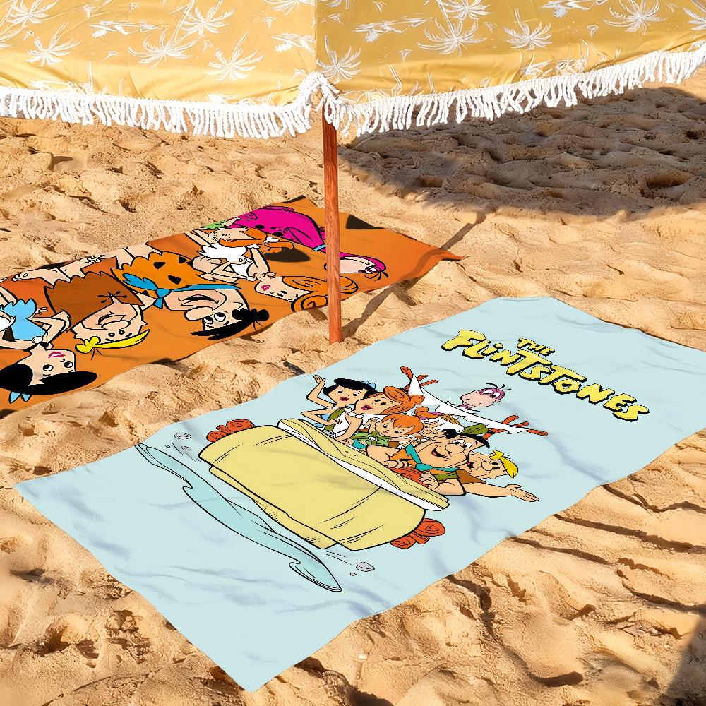 Мультяшное милое полотенце F-FlintStones для сушки, банное полотенце, подходит для легкого плавания, кемпинга, йоги, пляжа, прогулок