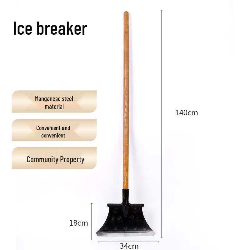 Heavy-Duty Manganese Steel Ice Breaker & Snow Shovel