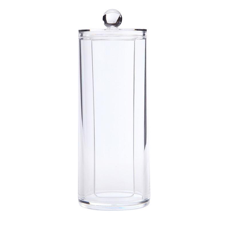 Cotton Swab Storage Box Makeup Organizers Qtip Container Cosmetic Small Change Jewelry Storage Box Bamboo Lid Jar Home Storage