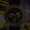 Rainbow Diamond Chronograph Men's Watch Six Pin Quartz Movement Waterproof Calendar Night Light Luxury Men's Watch