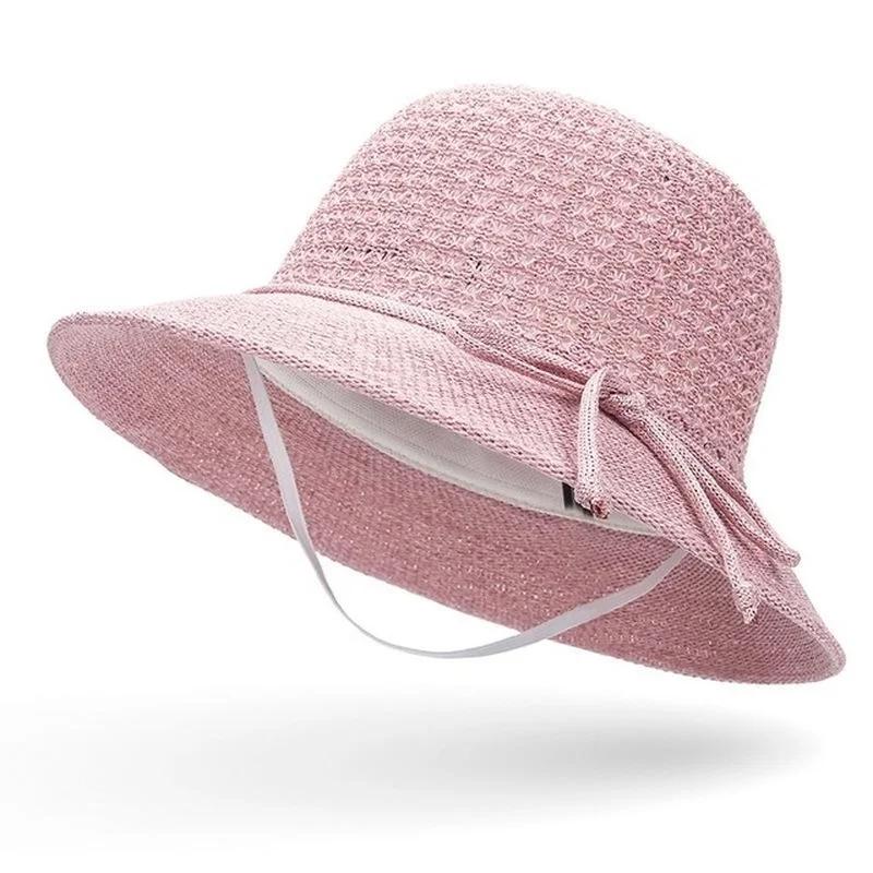 Hats for Women Summer Braided Beach Sun Hat Solid Color Sunshade Lady Sun Visor 6cm Brim Sunhat Travel Vacation