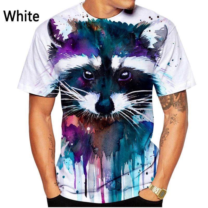 Новая модная футболка с принтом милого енота 3D для мужчин и женщин, повседневная рубашка с коротким рукавом и принтом енота для лета