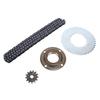 T8F Front Rear Sprocket Chain Kit Steel 120 Links Chain 13T 10mm H Hole Front Sprocket 44T 4 Hole