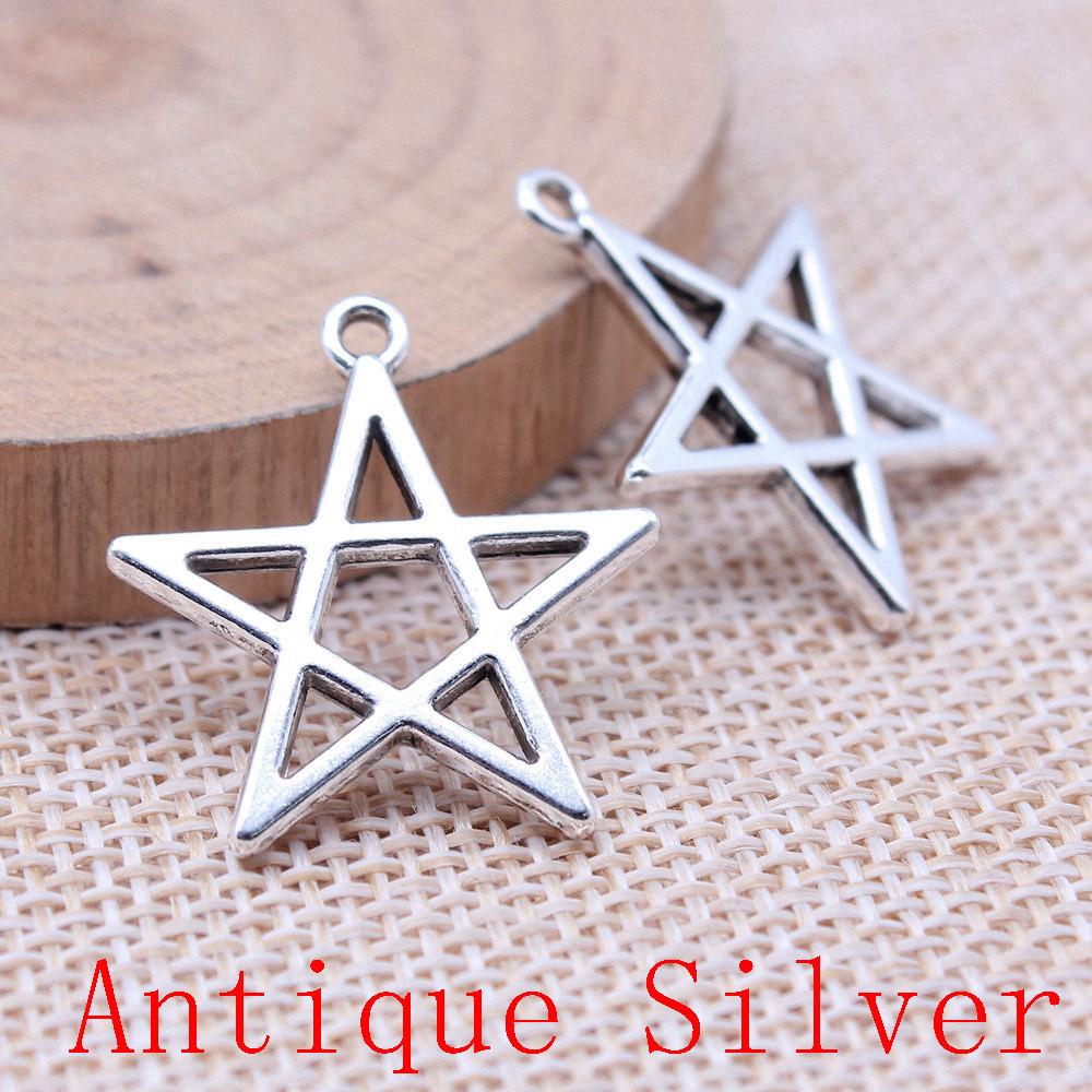 Hollow Pentagram Charms Pendant For Bracelet Necklace Jewelry Making Craft Findings
