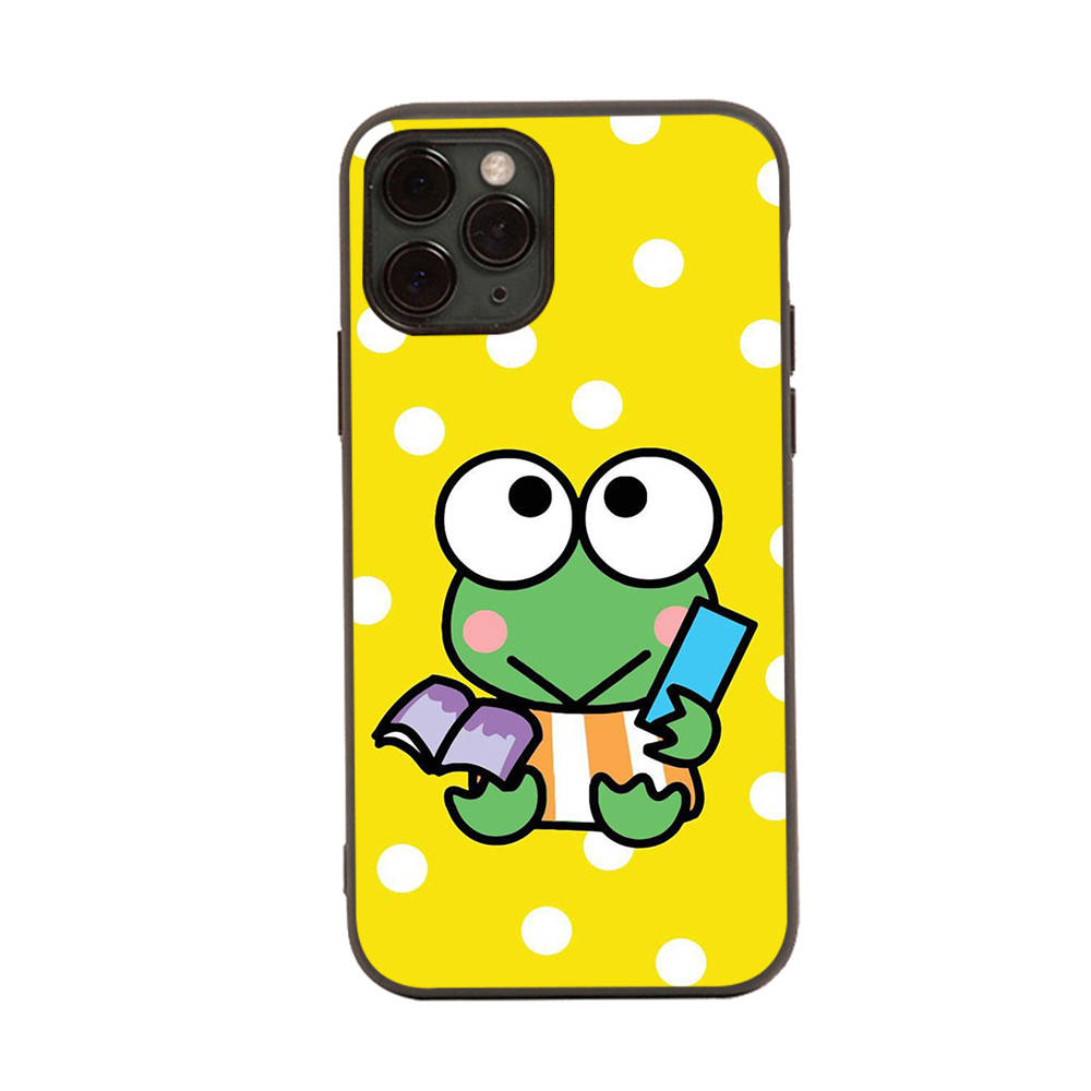 HK18 Cute Keroppi Black Sofe Case for Samsung Note 20 Lite S24 Ultra S23 A03 A05 A06 A11 A71 A15 A16 A13 A24 A25 A33 A52 A53 A50 M55 M35 Plus