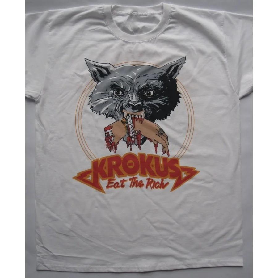 Krokus Band Eat The Rich Tour TShirt White Unisex S-5XL