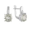 Серебряные серьги с натуральным зеленим аметистом 3.488ct (2091127)