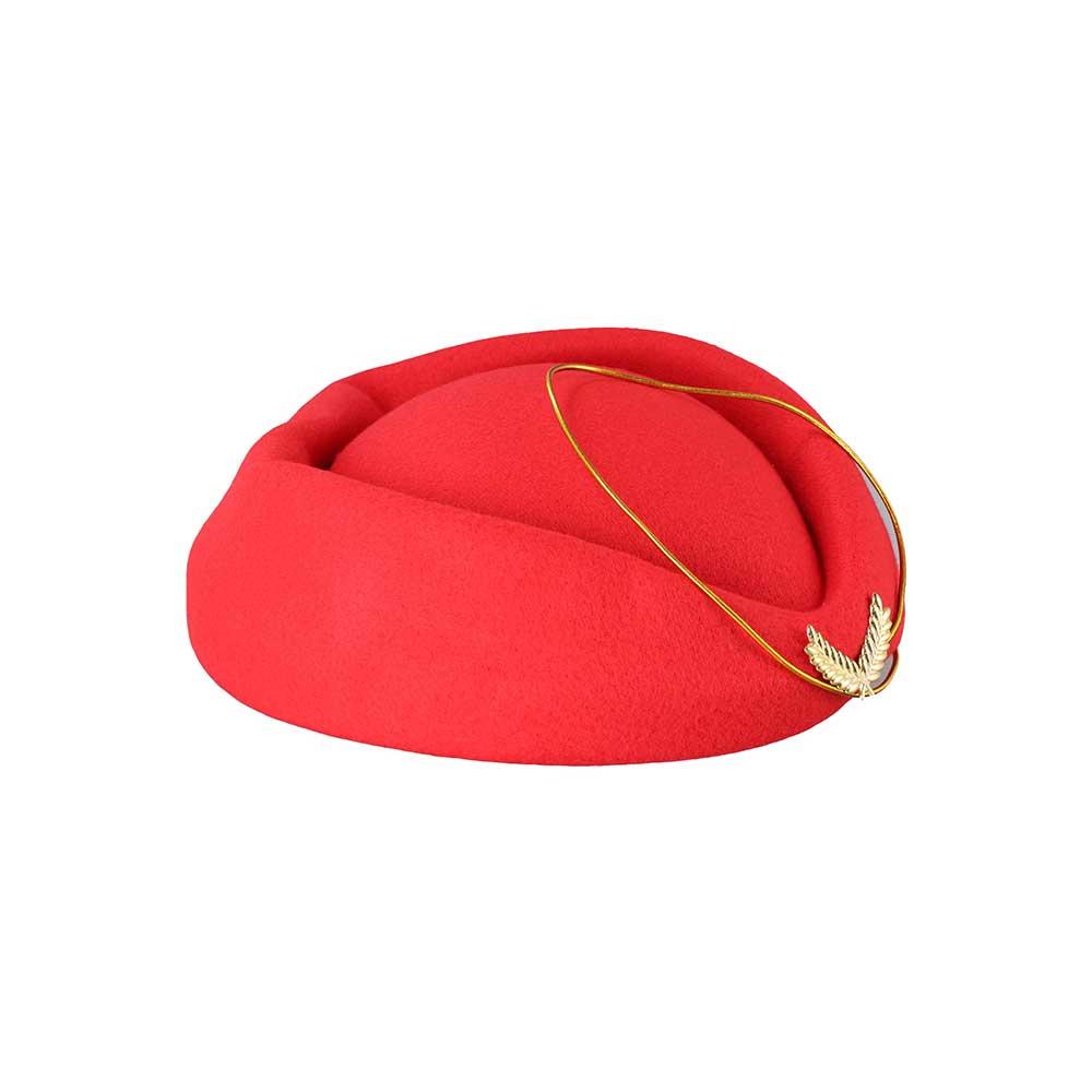 Ear Of Wheat Wool Airline Uniform Caps Felt Beanie Hats Stewardess Berets Hat Air Hostesses Hats
