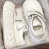 Velcro Big Head Platform Bread Shoes for Women 2025 Autumn New College Style Sports Leisure Height Increase White Shoes for Women