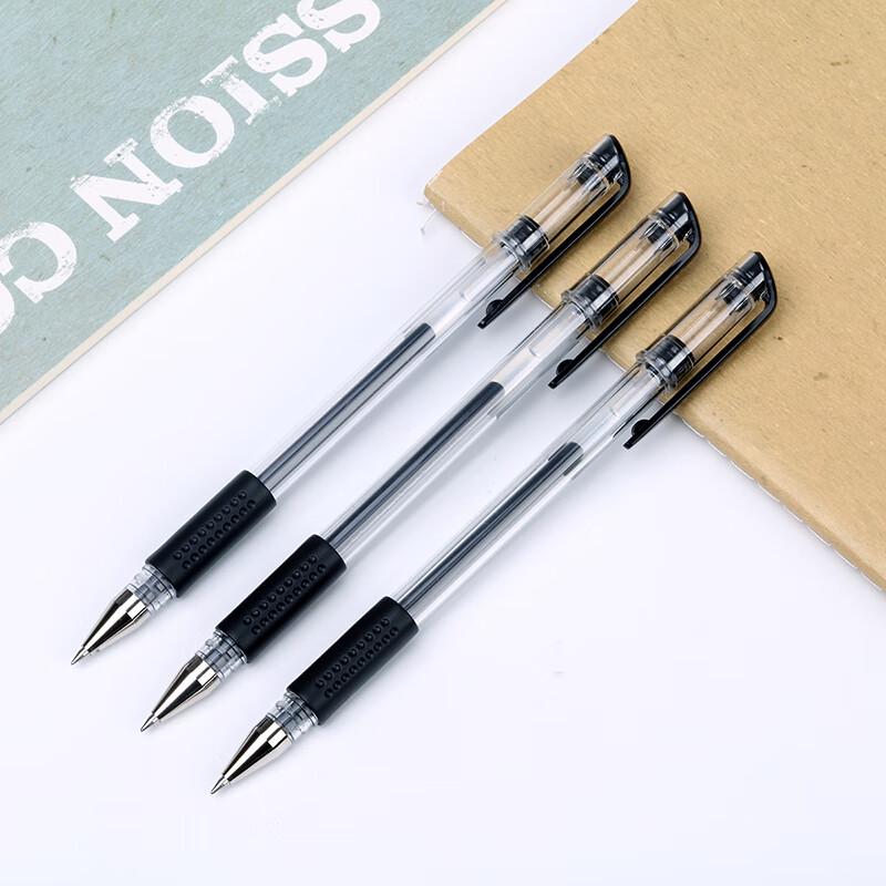 Deli 0.5mm Black Bullet Tip Gel Pen (12-Pack)