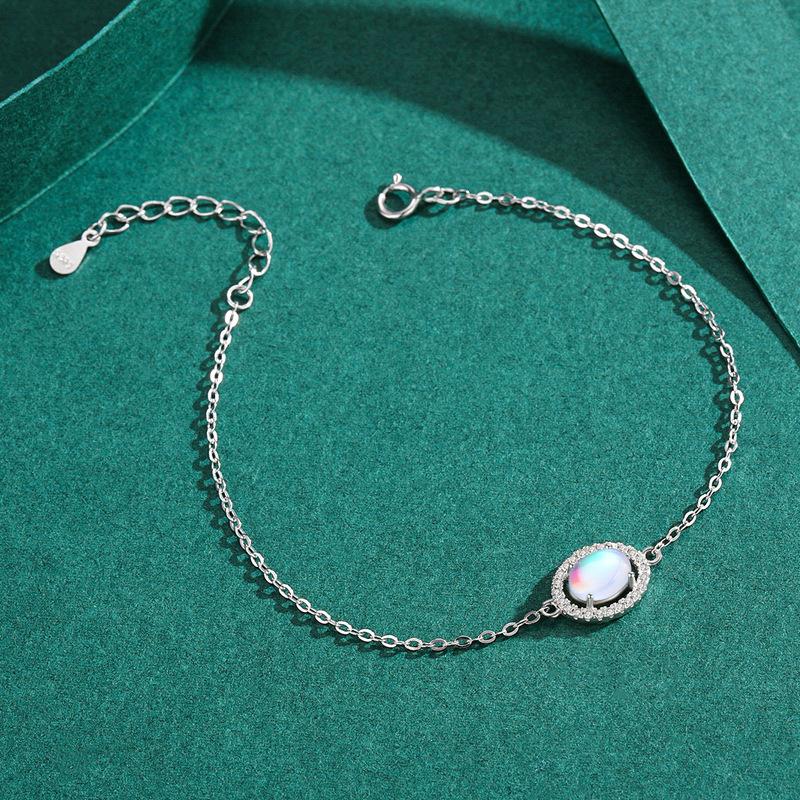 Оригинальный браслет из чистого серебра S925 с лунным светом и каменным светом, роскошный нишевый дизайн, браслет, популярный модный аксессуар для женщин в Европе и Америке