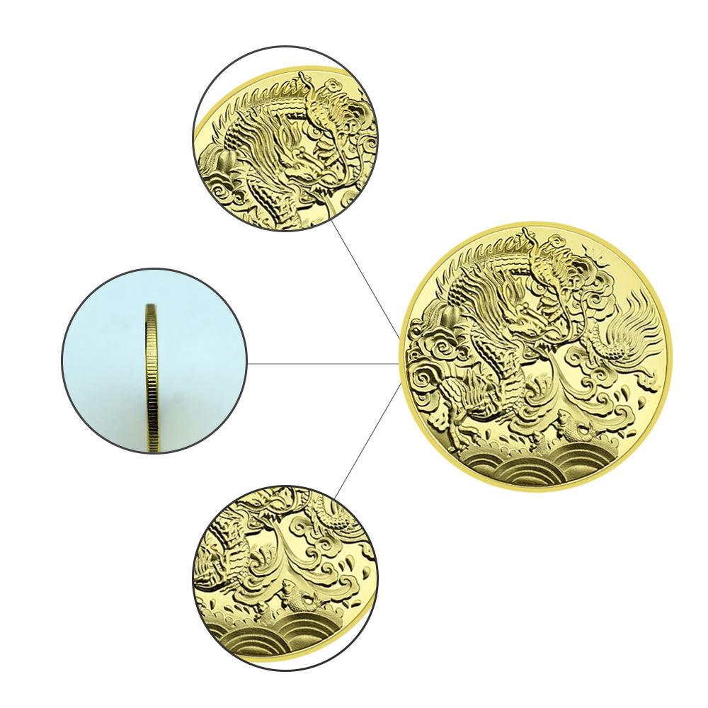 Ancient Mythology, Twelve Zodiac Animals, Dragon, Tai Chi Boxing, Gold Coins, Medals, Art Decoration, Gifts, Collectibles