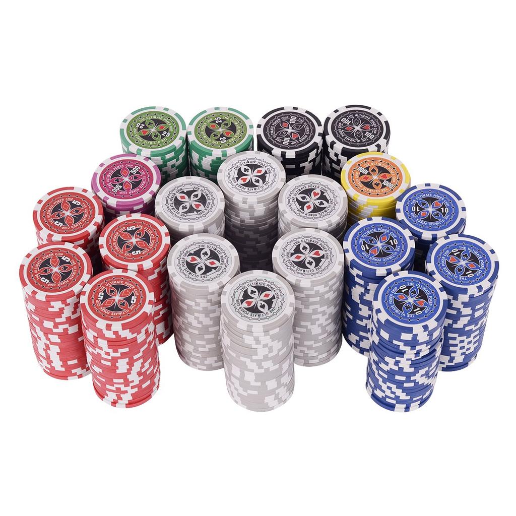 COSTWAY Poker Set 500 фишек пронумерованных с ковриком фишки для покера фишки казино фишки казино игры черный футляр
