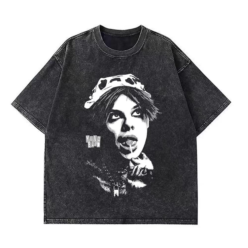 Yungblud IDOLS Мировой Тур Мерч Ретро Стирка Футболка Мужская Женская Хип-Хоп Рок Короткий Рукав Футболки Оверсайз Футболки