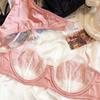 French Ultra Thin Lace Splicing Bra Set for Women Underwear Sexy Silk Breathable Bra and Panties Set Summer Comfortable Lingerie