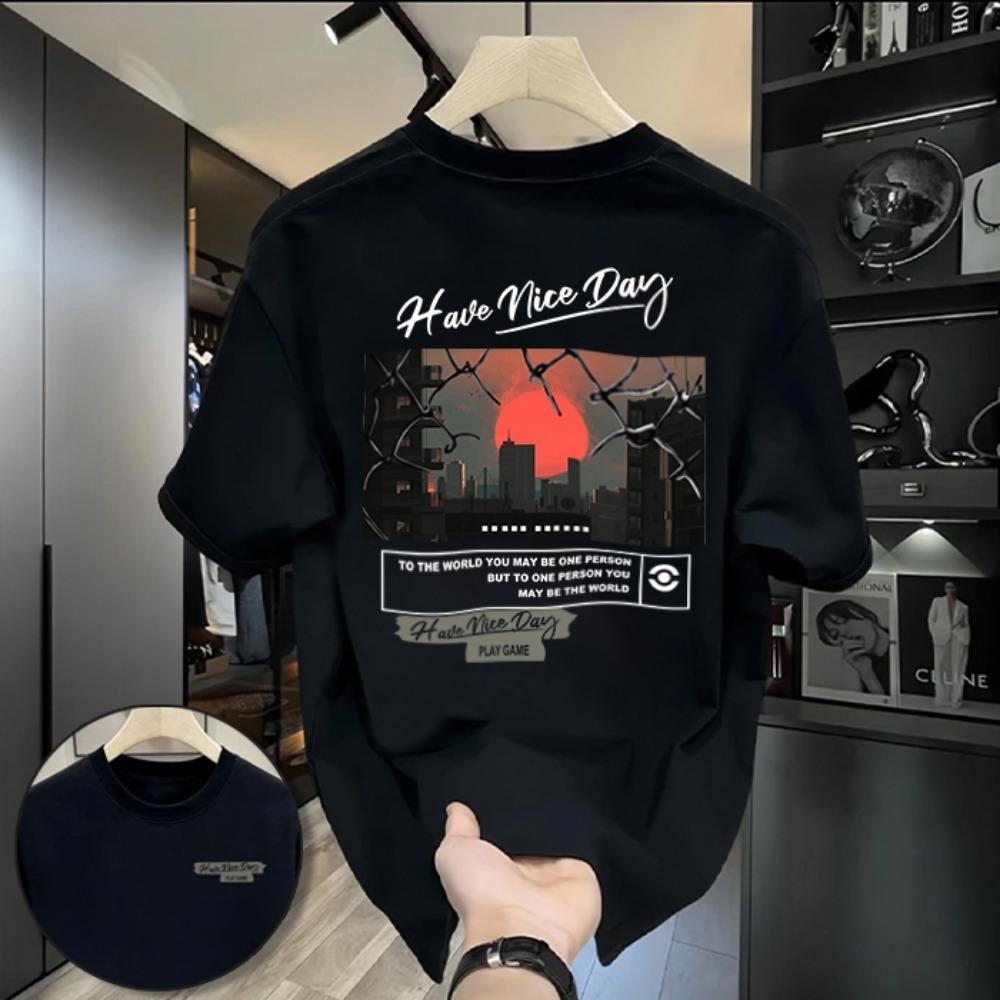 Летняя свободная футболка с принтом INS Fashion Trend для мужчин с коротким рукавом и круглым вырезом, одежда для пар, черная/белая XXS-6XL