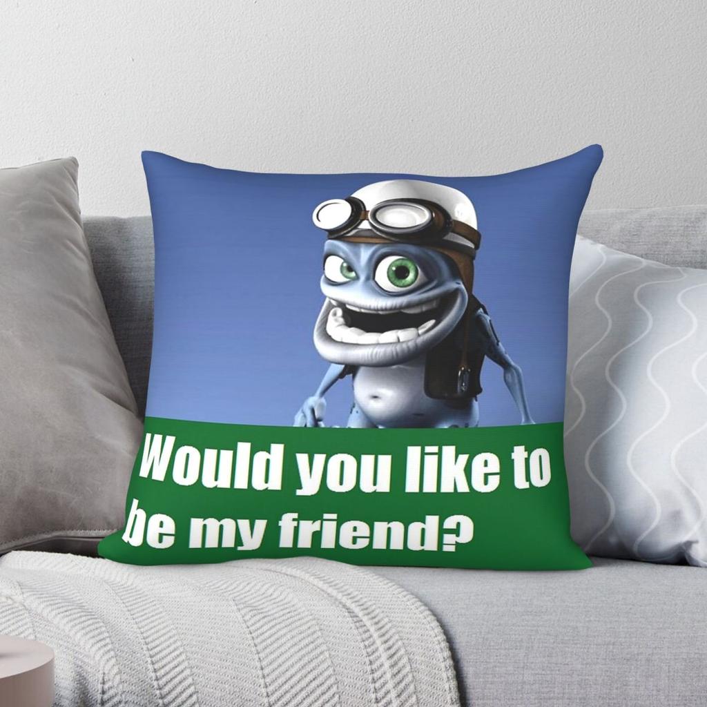 Crazy Frog Friends Song Square Pillowcase Polyester Linen Velvet Creative Zip Decor Home Cushion Case