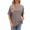 Summer New Women's T-shirt Solid Color Round Neck Loose Short-sleeved T-shirt Tops