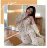 Women's Cross-Border Pajama Set: Spring/Autumn Polka Dot Cardigan & Suspender with Chest Pads, Korean Style, Pure Desire, 3-Piece Home Wear.