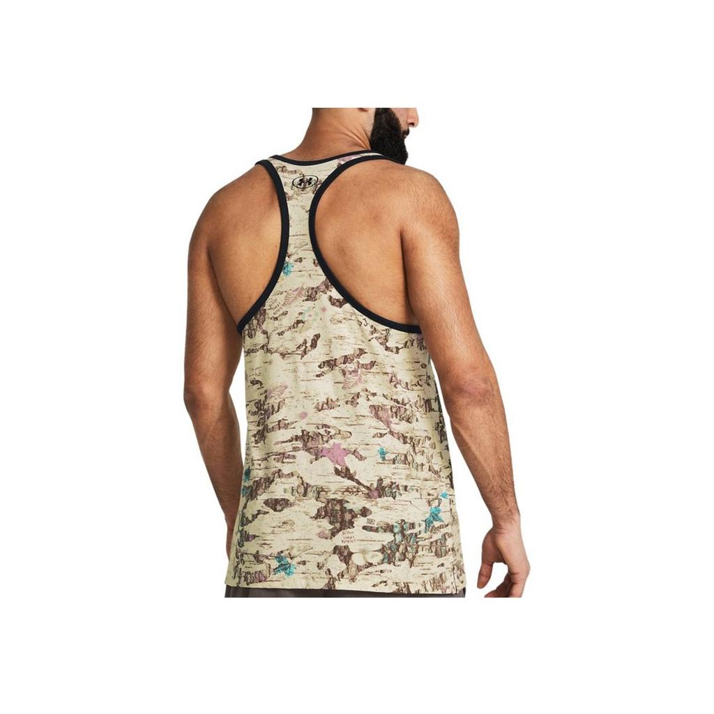 Under Armour Футболка без рукавов Project Rock с принтом по всей поверхности, мужская, цвет пыльно-розовый, серый 1383226-273