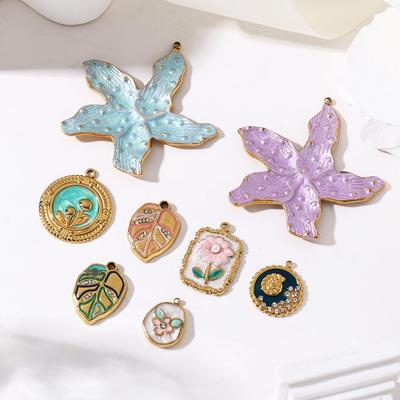 Подвеска-картина маслом для сада, DIY серьги и ожерелье, ювелирные аксессуары, нержавеющая сталь