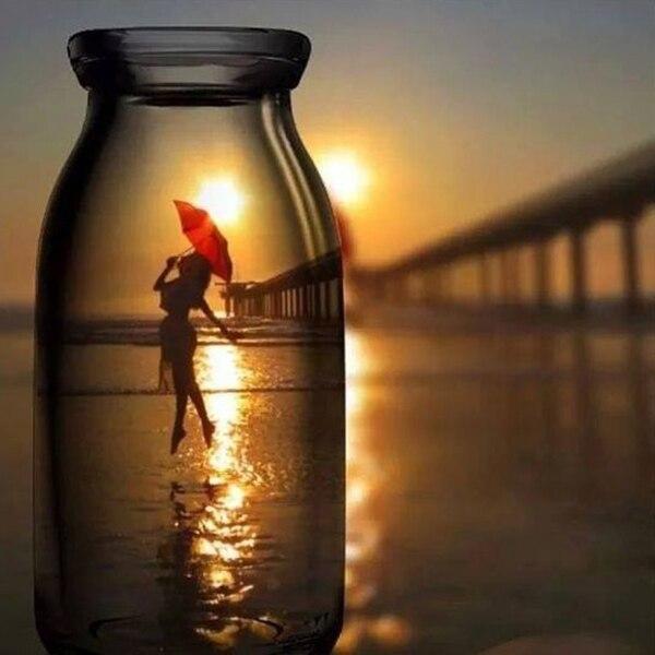 5d алмазная живопись полная квадратная/круглая алмазная вышивка закат бутылка вина пейзаж горный хрусталь DIY мозаика украшение дома