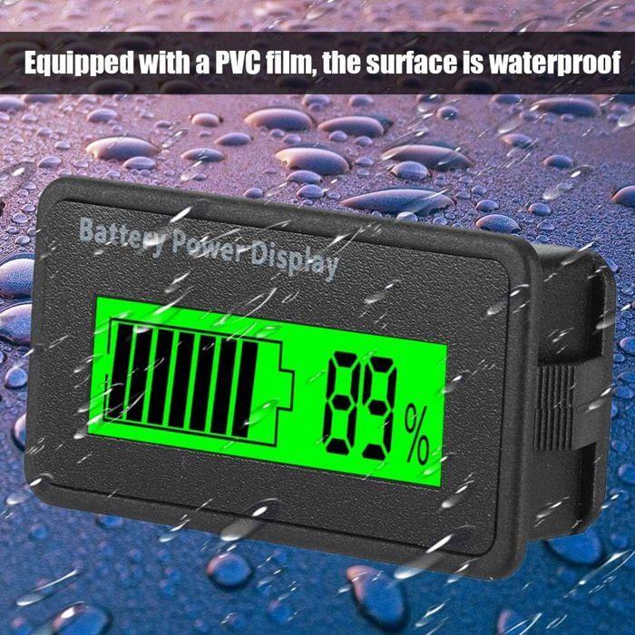 Voltmètre indicateur de capacité de batterie 12-48V LCD rétroéclairé vert - affichage % AIMOONSA
