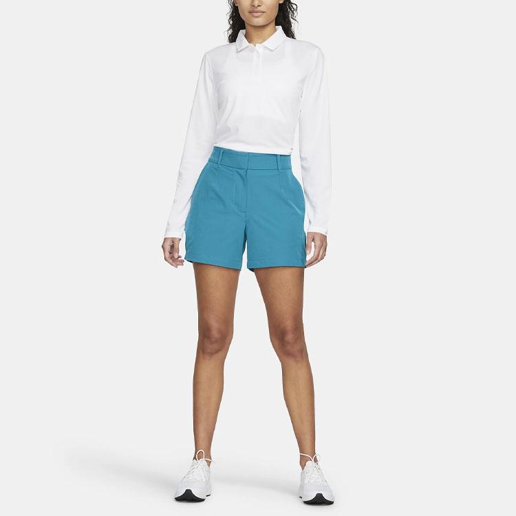 Nike Женский топ-поло с длинным рукавом Dri-FIT Victory с однотонным логотипом Белый DH2316-100