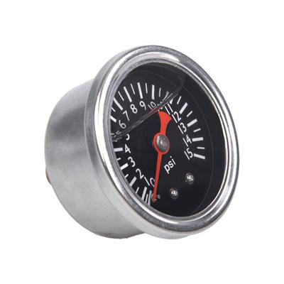 Универсальный 0-15psi Аксиальный Ударопрочный Манометр Давления Топлива/Масла Нержавеющая Сталь 40мм Циферблат Резьба 1/8''NPT для Гидравлических Систем