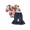 Baby Bell Bottoms Toddler Newborn Girl Outfits Fall Winter 3 6 9 12 18 Months Floral Print Flare Pants For Girls
