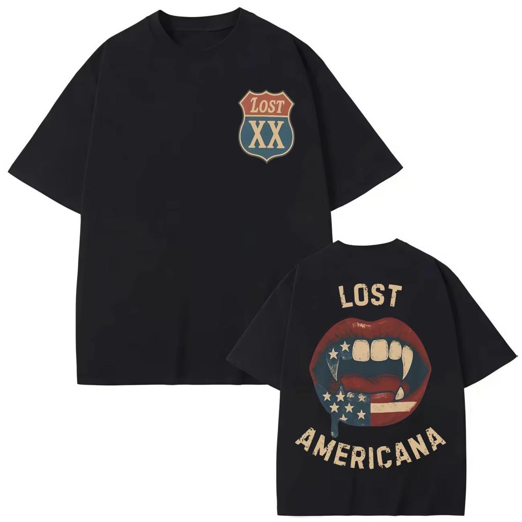 2026 Fashion Rapper MGK Lost Americana Tour High Quality Tshirts Unisex Women Hip Hop Fashion Short Sleeve Y2K Soft Tshirt Summer