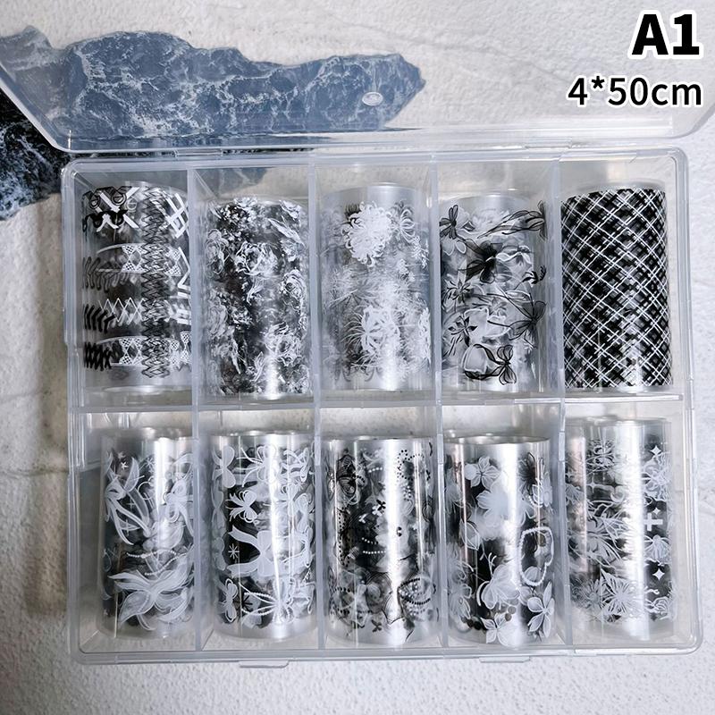 Flower Butterfly Nail Transfer Foils 100cm Self Adhesive Bow Stickers for Women Manicure Decoration