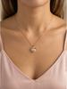 Heart Rose Necklace Tarnish Free for women,18K Gold PVD Plated Waterproof Full Zircon Pave Heart Pendant Elegant Jewelry