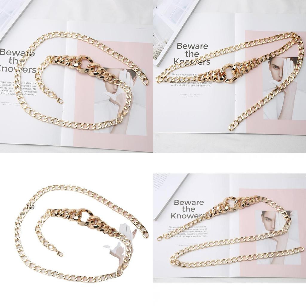 Metal Chain Waist Belt For Women Fashion Accessory With Round Buckle For Casual And Office Looks