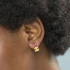 Boucles d'oreilles Luxenter en argent 925 et zircon multicolore finies en or jaune 18k - Codua
