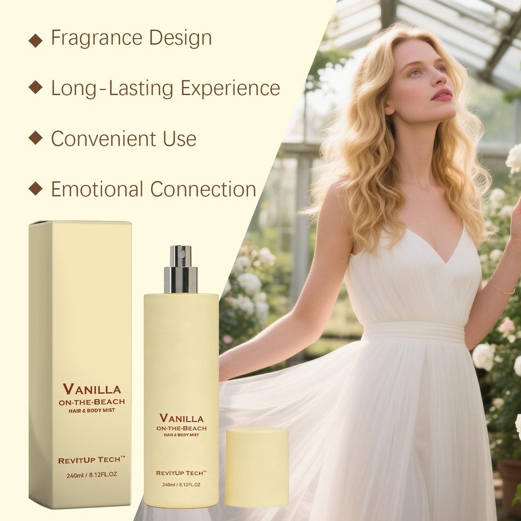 Vanilla beach fragrance spray natural fresh elegant daily romantic portable fragrance mist