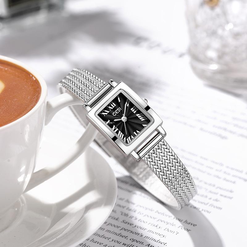 High-Value Wheat Ear Small Gold Watch Women'S Small And Exquisite Small Square Watch Niche High-End Women'S Quartz Watch