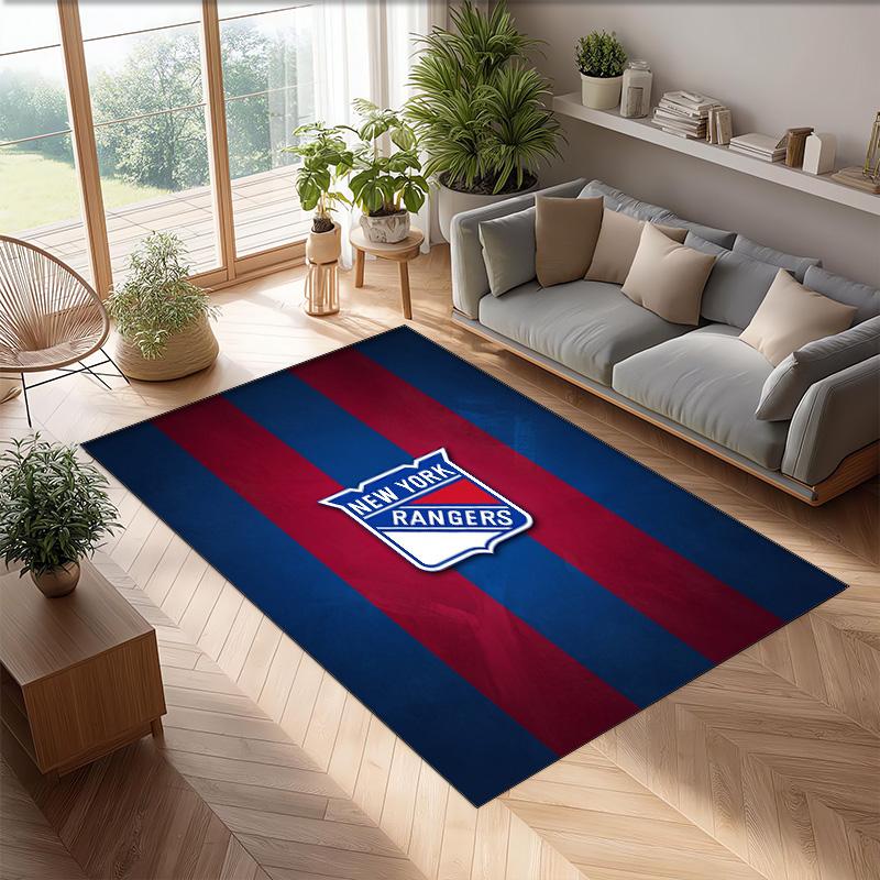 New York Rangers Crystal Velvet Carpet Soft Anti?Slip Floor Mat Comfortable Home Living Room Bedroom Decor Rug