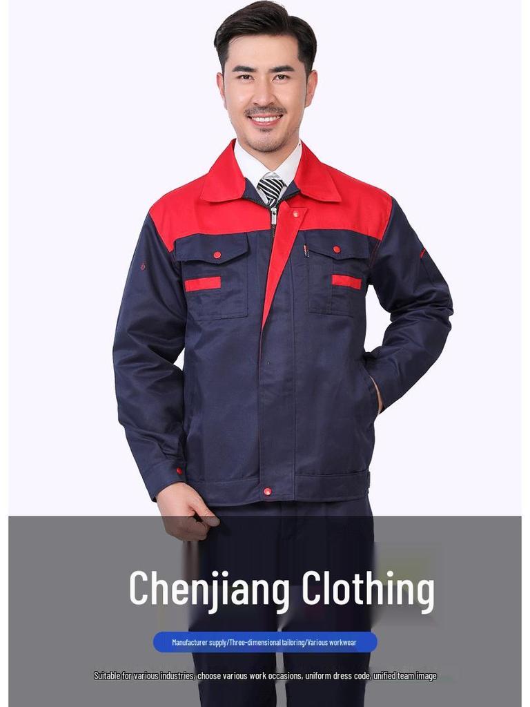 Мужской и женский прочный рабочий костюм с длинным рукавом для всех сезонов