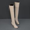 Женские сапоги на высоком каблуке, сексуальный европейский и американский стиль, осенне-зимние новые водонепроницаемые сапоги до колена большого размера на тонком каблуке