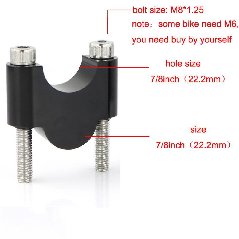 For Suzuki DR125 DR200 DR250 DR350 DR600 DR650R DR750 DR800 7/8" 22mm Handlebar Fat Bar Riser Mounting Riser Motorcycle Aluminum