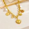 Retro Pendant Necklace PVD Gold Jewelry Gift Vintage Chain Necklace For Women