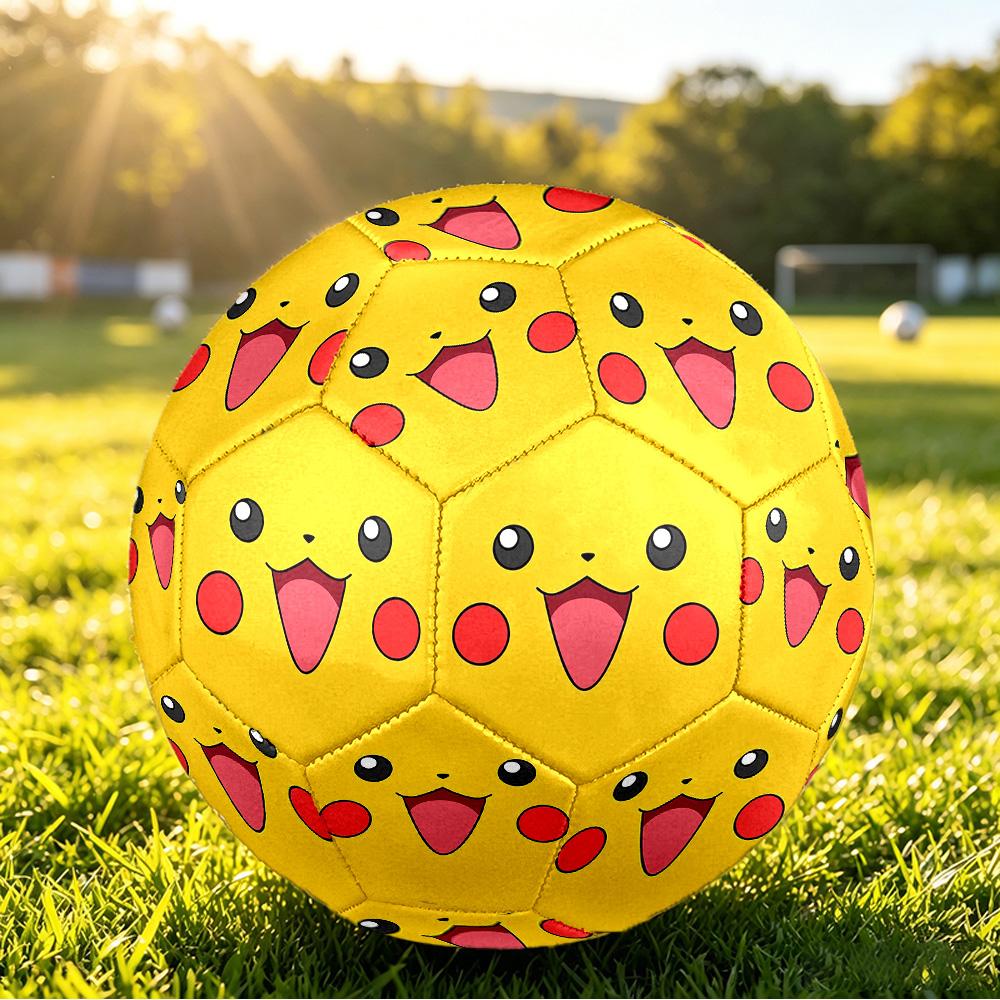 Pikachu Printed Size 5 Standard Football, Waterproof PU Training Soccer Ball for Outdoor Sports