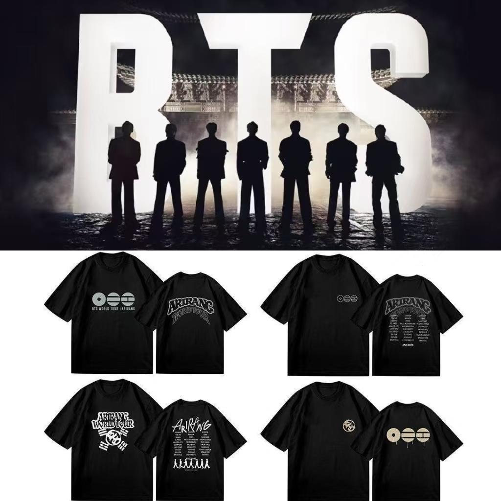 BTS 5-й Концертный T-shirt ARIRANG Kpop Мода Печатный летний T
